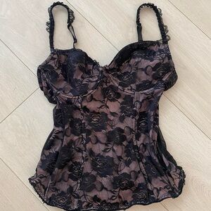 Elegant Black Lace Bustier